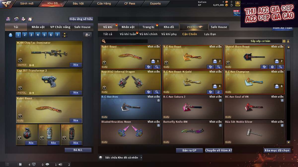shop acc cf uy tin gia re